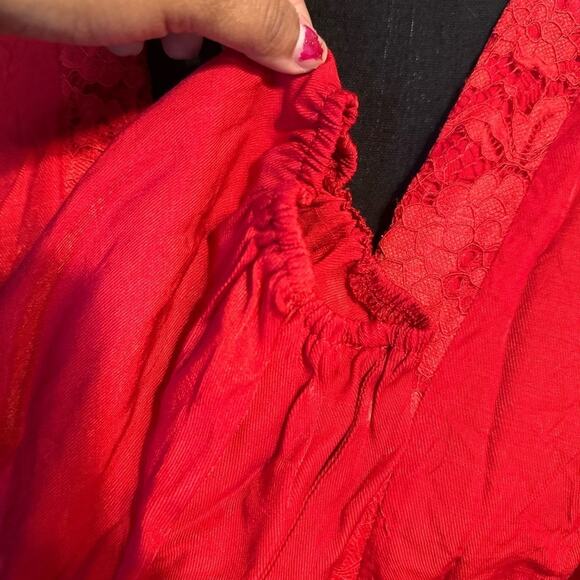 SBetro Red Plus Size Boho Maxi Dress – Long Sleeve, Size 3X - Picture 6 of 9